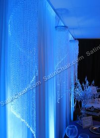 lighted backdrop with spiral crystal towers rent